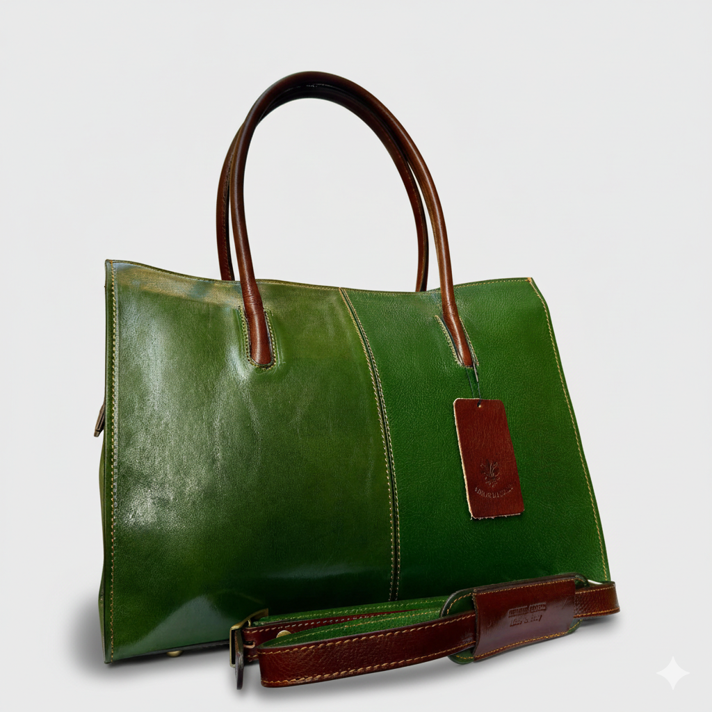 Italian Leather Tote Bag: Handmade Women's Computer Bag, Florence