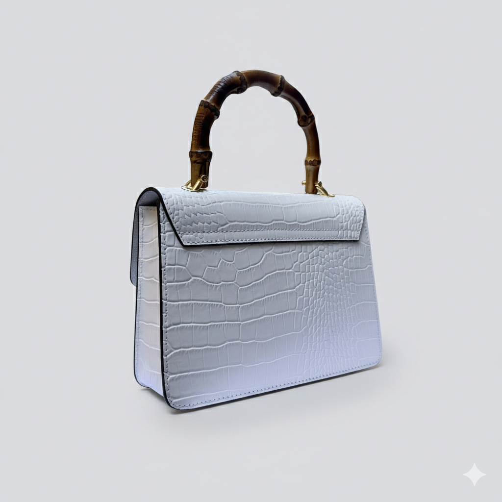 Italian Leather Tote Bag: Handmade white Purse From Florence Elegant purse