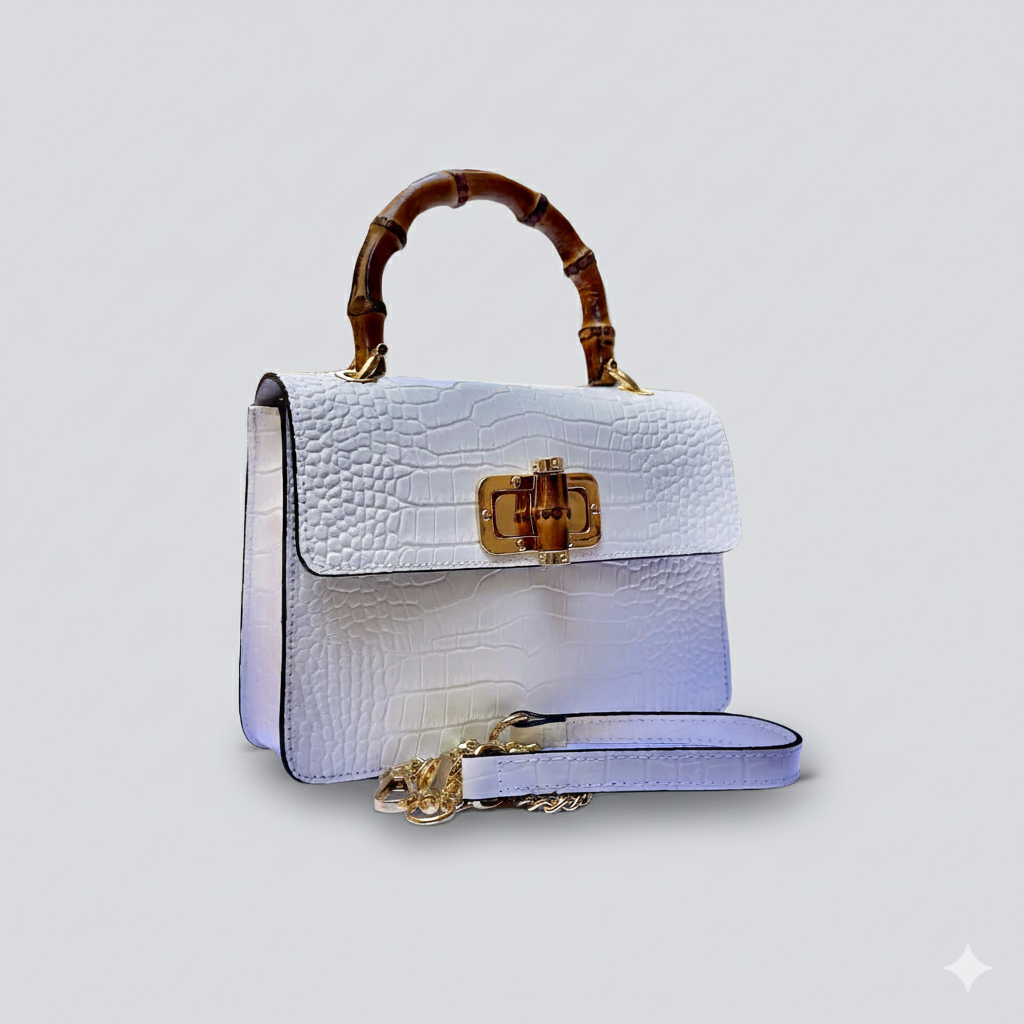 Italian Leather Tote Bag: Handmade white Purse From Florence Elegant purse