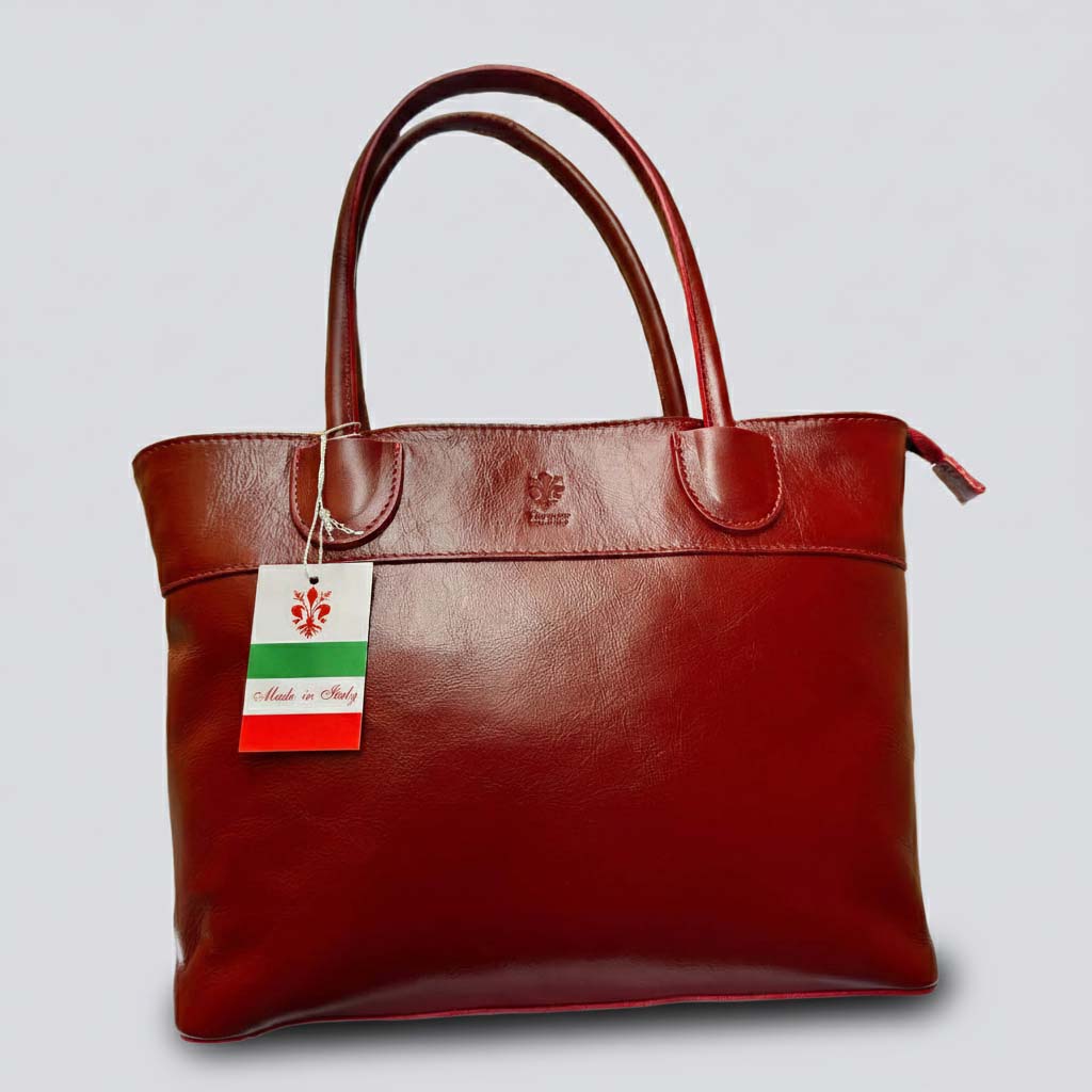 Handmade Italian Leather Tote Bag, Large Purse Made in Italy