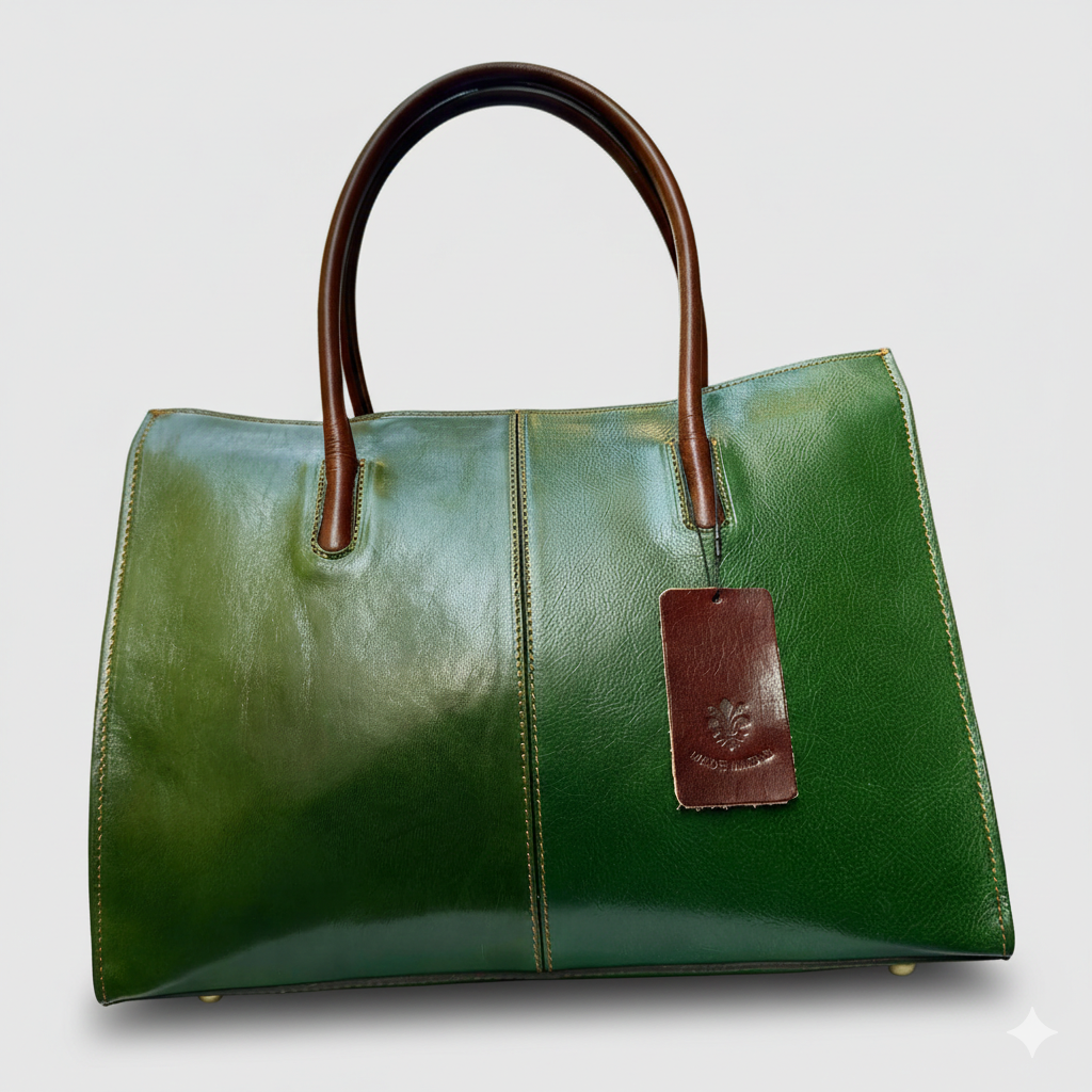 Italian Leather Tote Bag: Handmade Women's Computer Bag, Florence