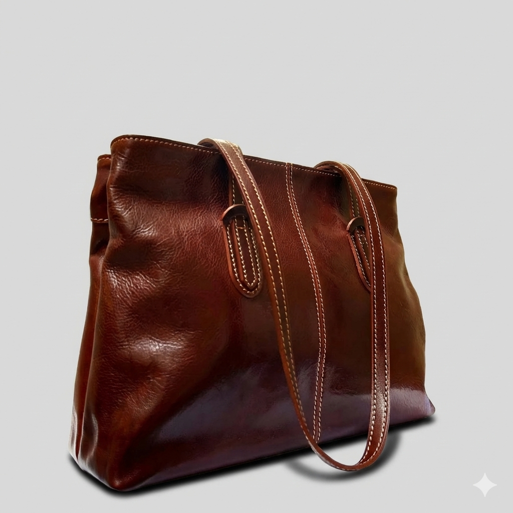 Italian Handmade Leather Bags For Woman l l Elegant Leather Tote From Florence, Made In Italy