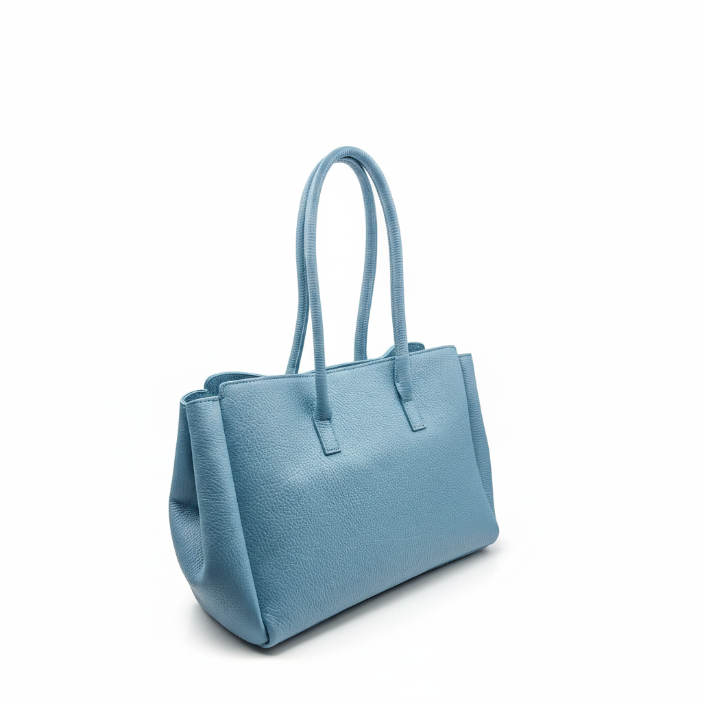 Italian Handmade Leather Bags For Woman ‖ Elegant Leather Tote From Florence, Light Blue Bag, Made in Italy
