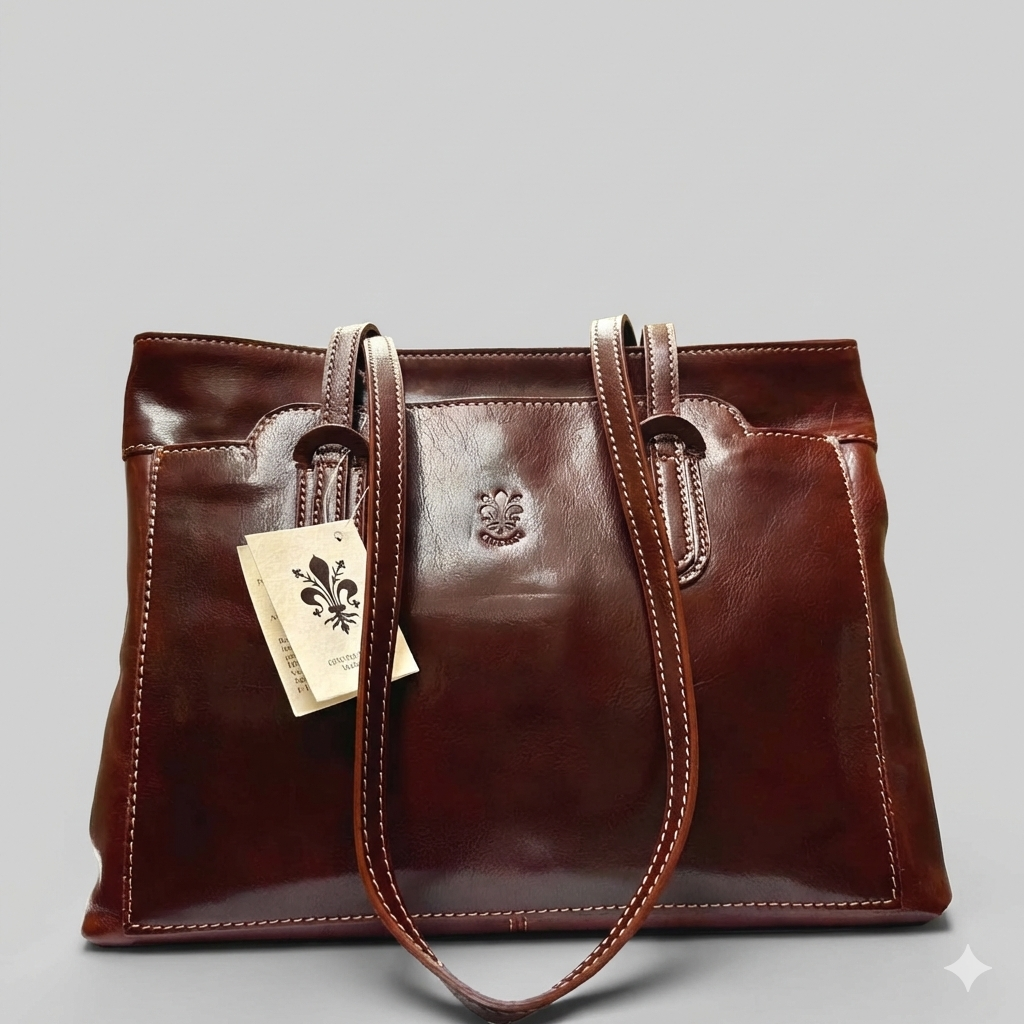 Italian Handmade Leather Bags For Woman l l Elegant Leather Tote From Florence, Made In Italy
