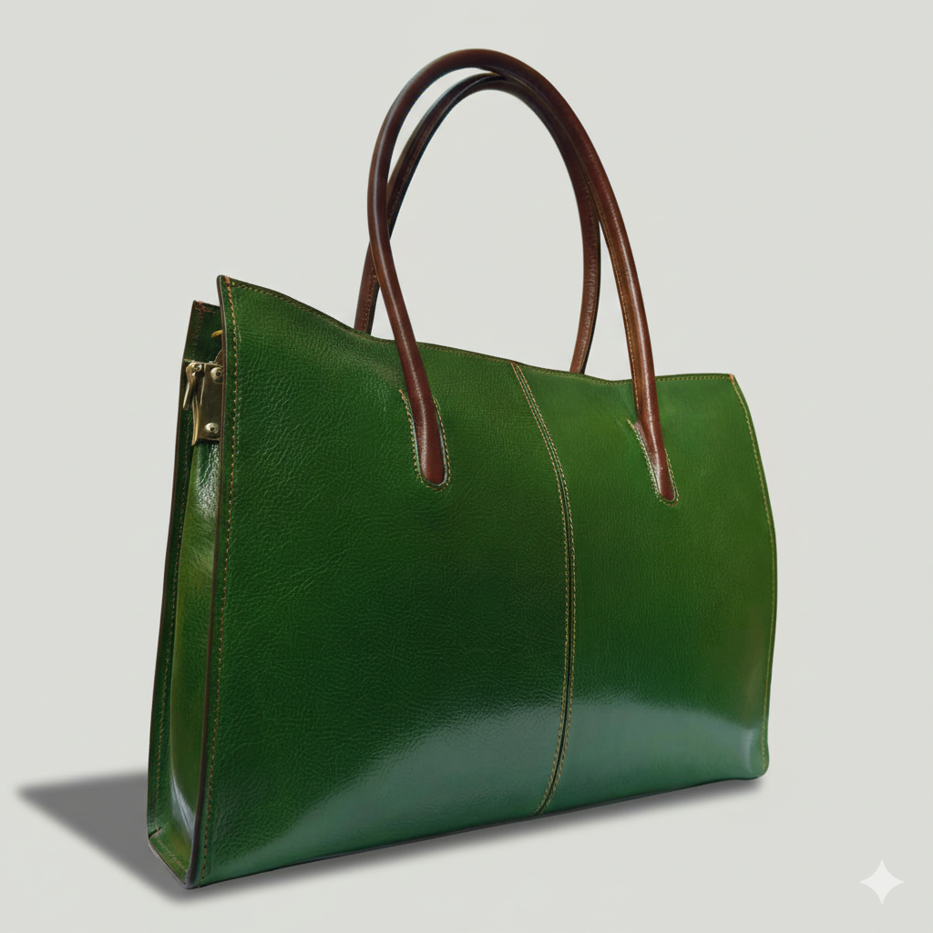 Italian Leather Tote Bag: Handmade Women's Computer Bag, Florence