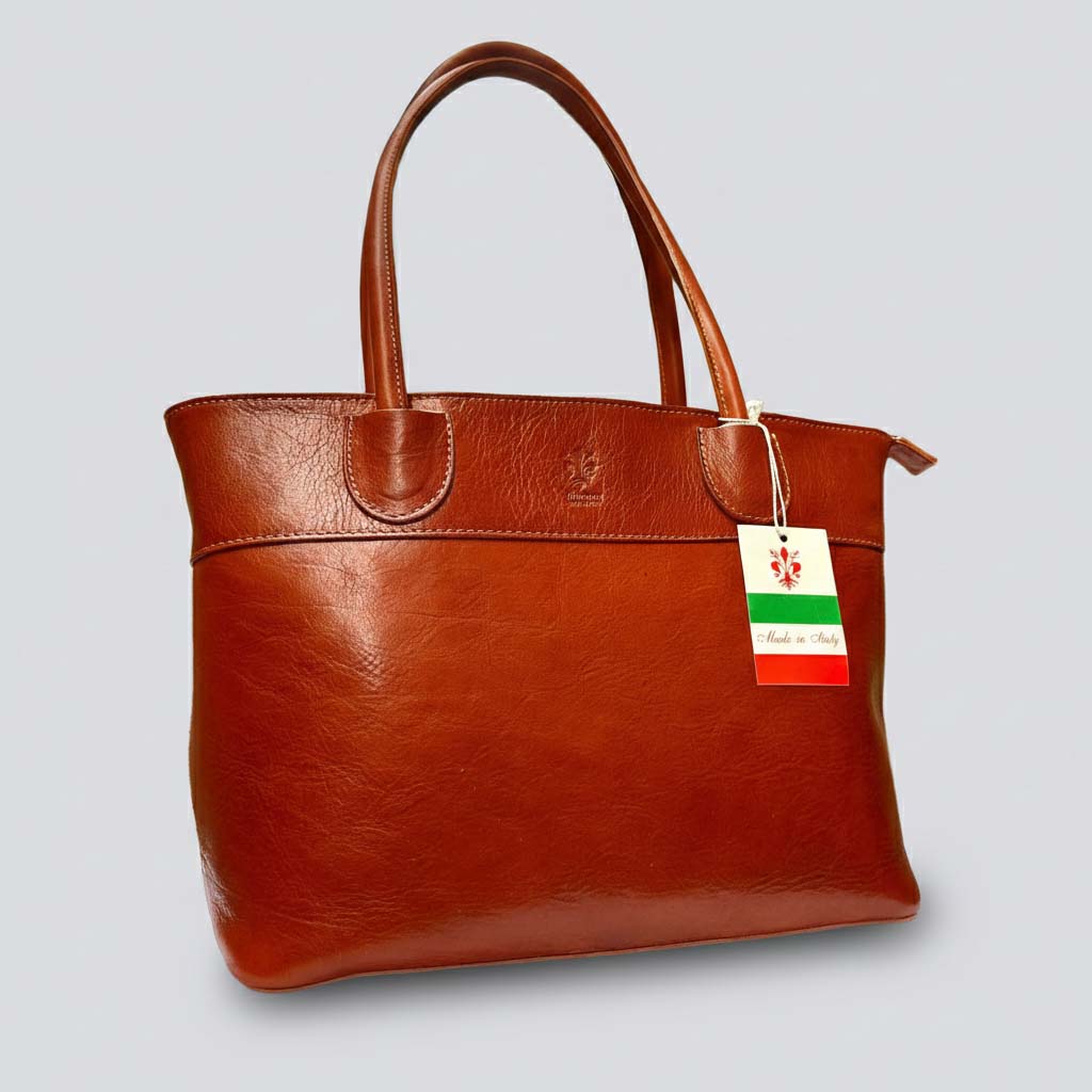 Handmade Italian Leather Tote Bag, Large Purse Made in Italy