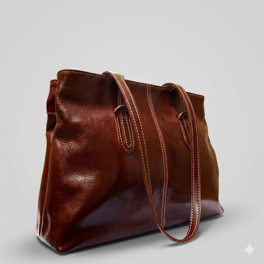 Italian Handmade Leather Bags For Woman l l Elegant Leather Tote From Florence, Made In Italy