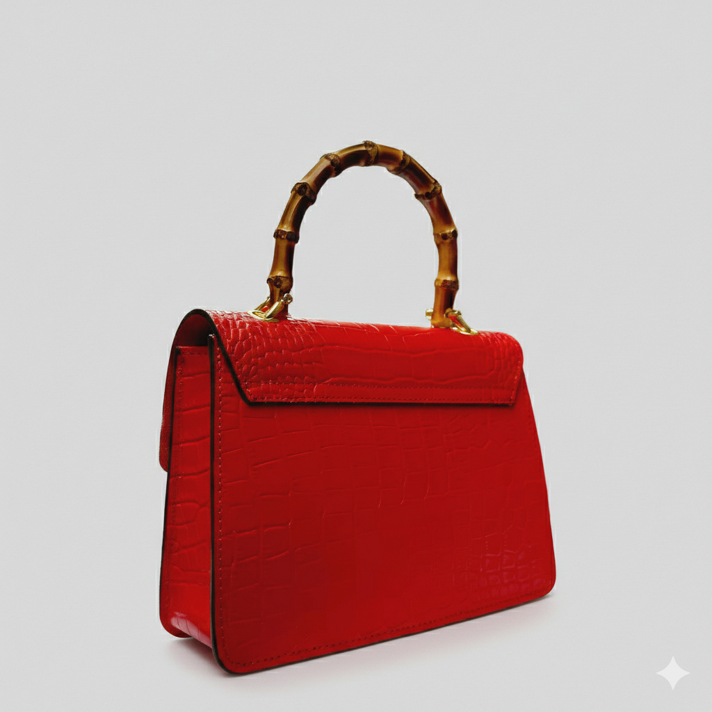 Italian Handmade Leather bag for women, Made in Italy, red leather purse