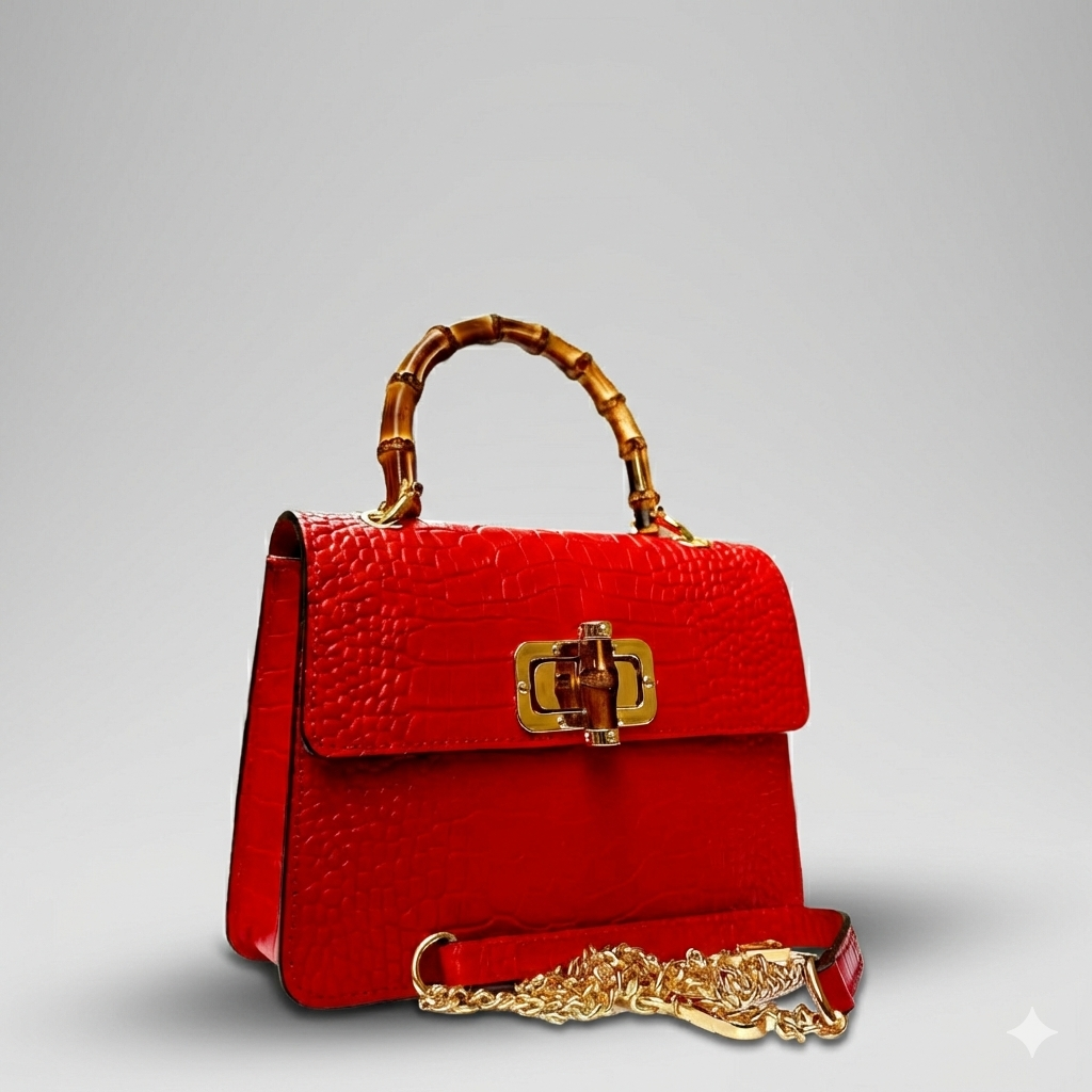 Italian Handmade Leather bag for women, Made in Italy, red leather purse