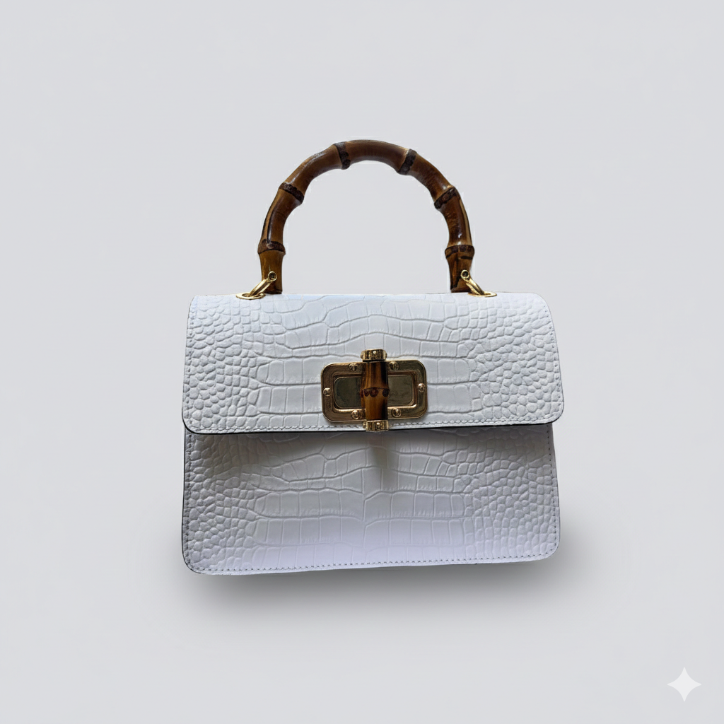 Italian Leather Tote Bag: Handmade white Purse From Florence Elegant purse