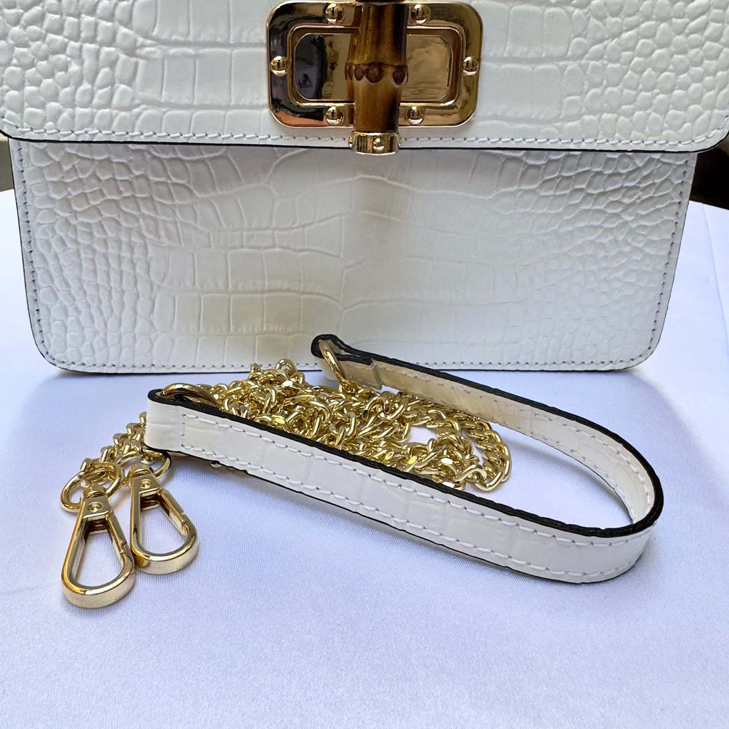 Italian Leather Tote Bag: Handmade white Purse From Florence Elegant purse