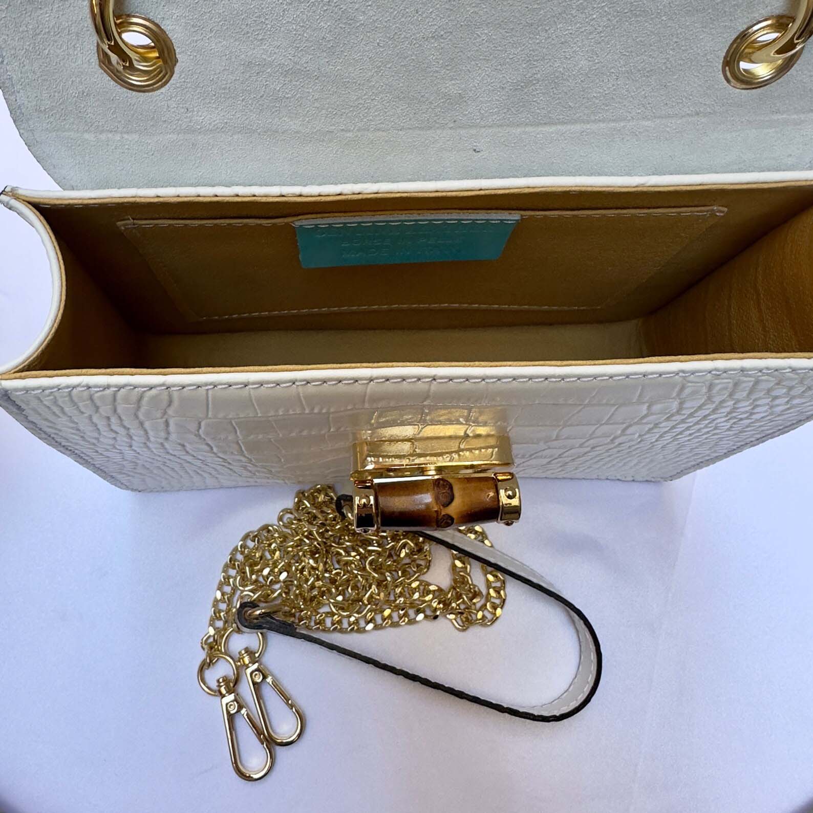 Italian Leather Tote Bag: Handmade white Purse From Florence Elegant purse