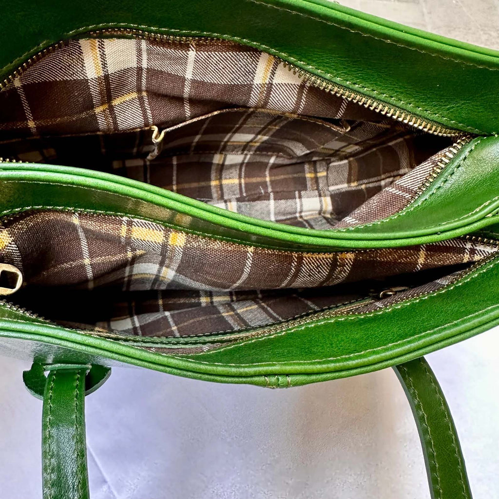 Italian Green Leather Tote Bag – Handmade Women’s Handbag from Florence, Made in Italy