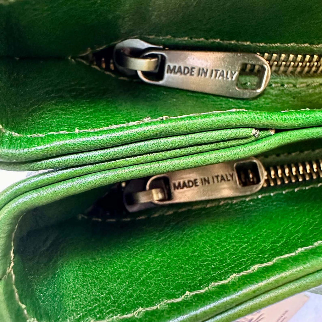 Italian Green Leather Tote Bag – Handmade Women’s Handbag from Florence, Made in Italy