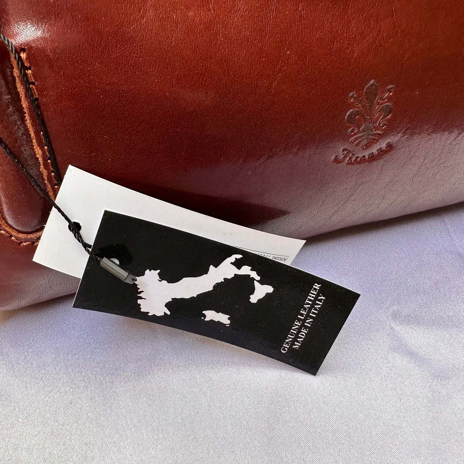 Italian Handmade Red Leather Handbag | Elegant Vintage-Style Shoulder Bag from Florence