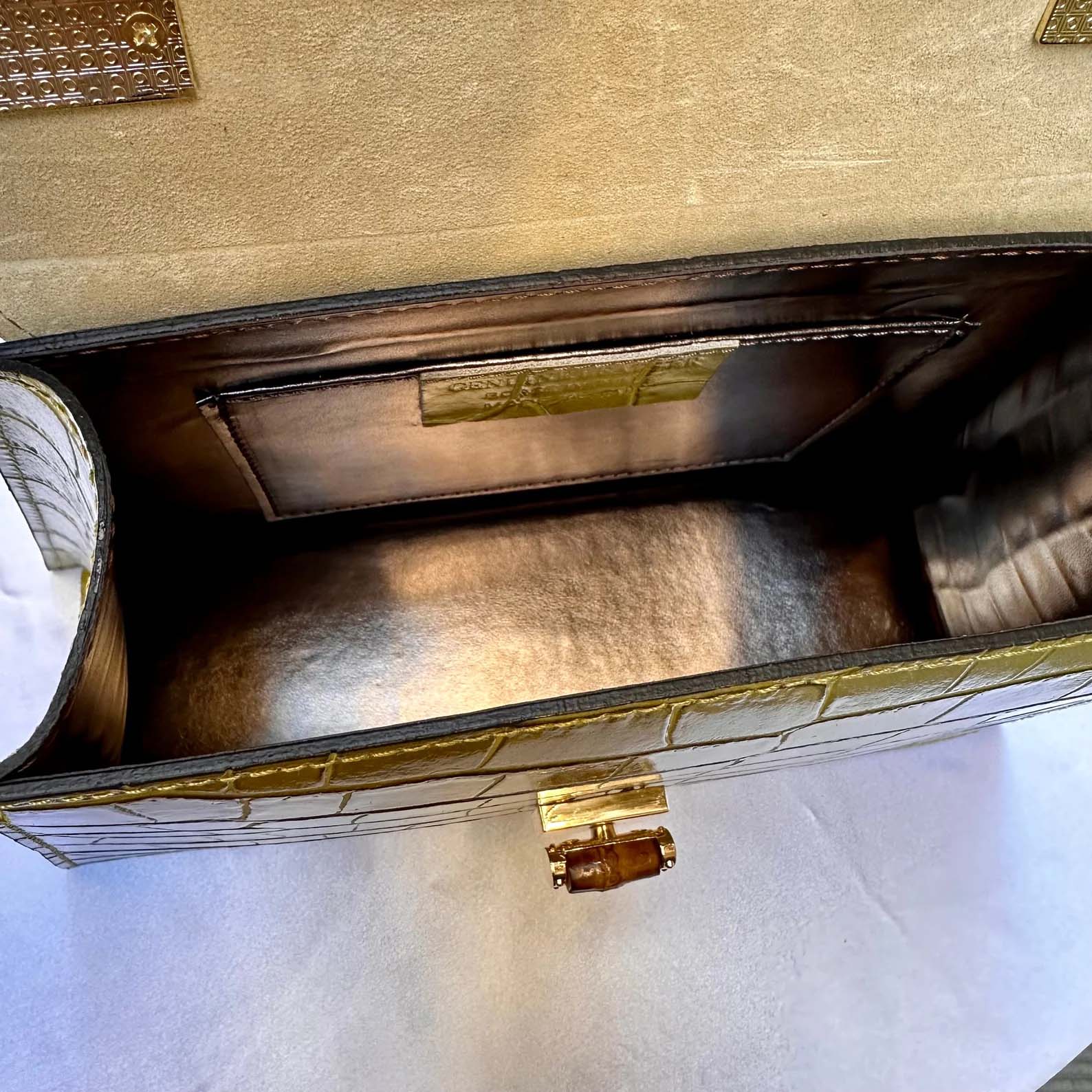 Lime Green Italian Leather Tote Bag – Elegant Top Handle Purse with Scarf – Handmade in Florence