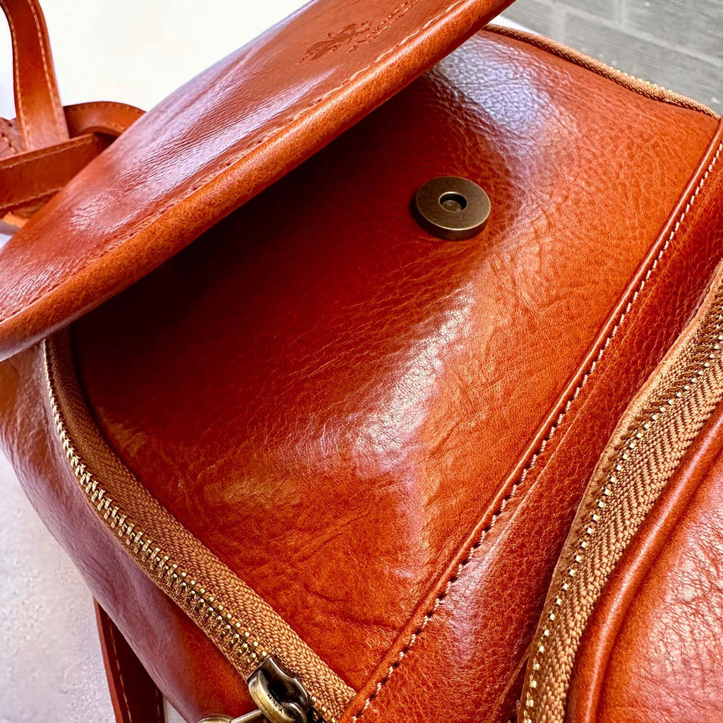 Italian Handmade Unisex Tuscan Leather Backpack from Florence, Italy – Stylish, Authentic, and Durable