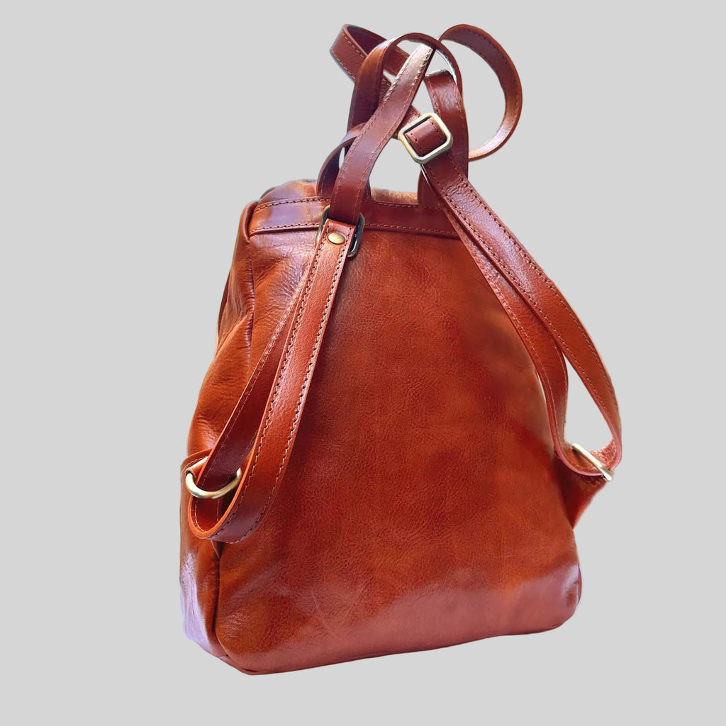 Italian Handmade Unisex Tuscan Leather Backpack from Florence, Italy – Stylish, Authentic, and Durable
