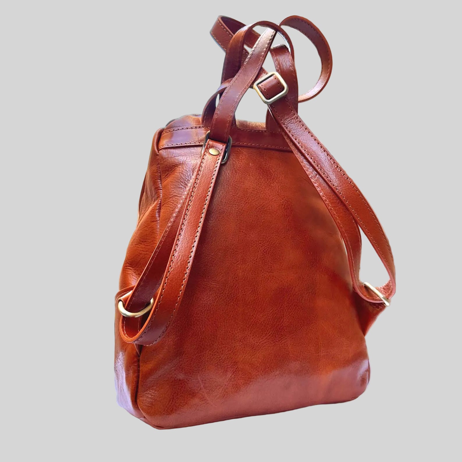 Italian Handmade Unisex Tuscan Leather Backpack from Florence, Italy – Stylish, Authentic, and Durable