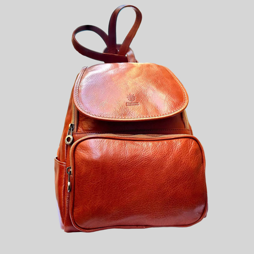 Italian Handmade Unisex Tuscan Leather Backpack from Florence, Italy – Stylish, Authentic, and Durable