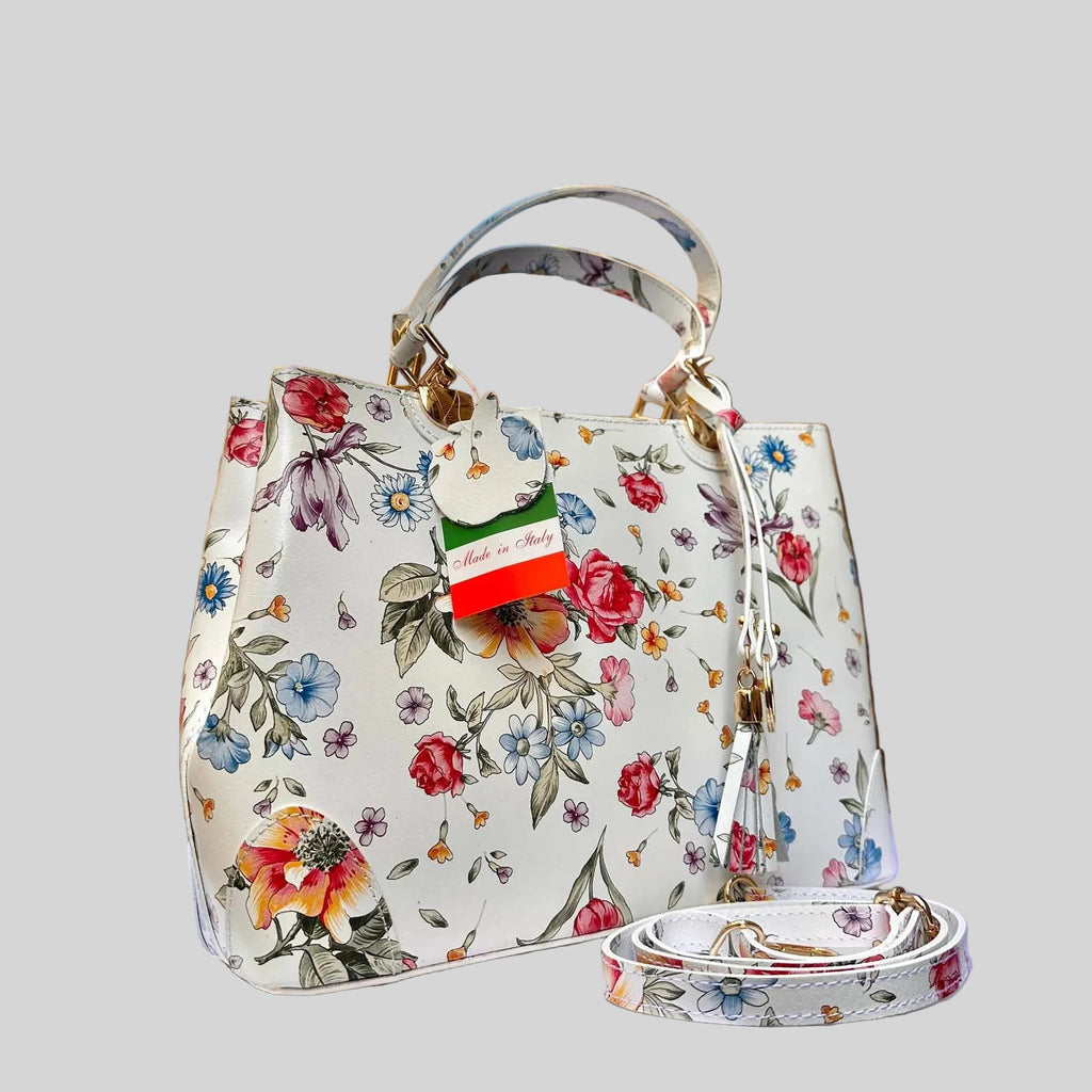 Italian Handmade Leather Bags For Woman l l Elegant Leather Tote From Florence || Made in Italy , Flower Purse