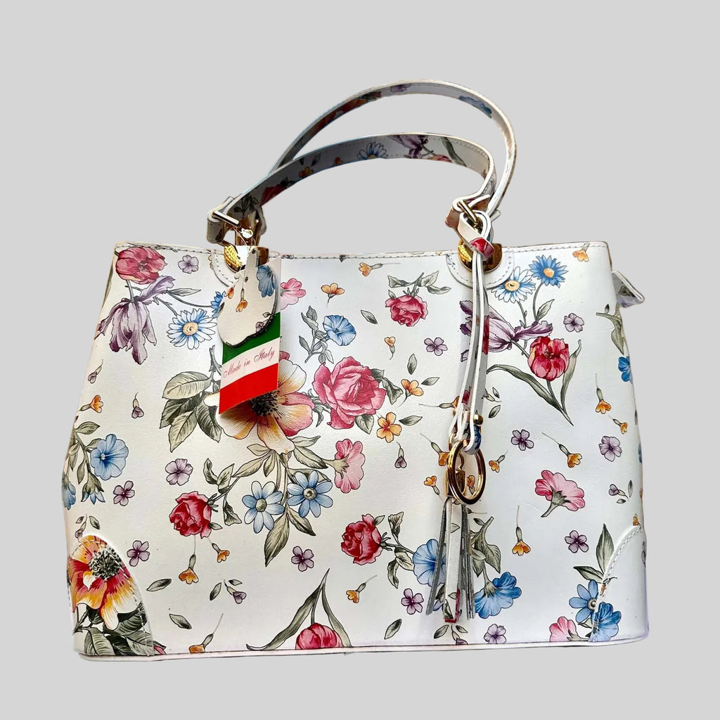 Italian Handmade Leather Bags For Woman l l Elegant Leather Tote From Florence || Made in Italy , Flower Purse