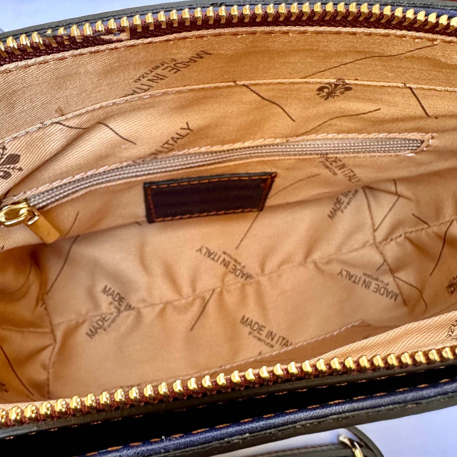 Italian Leather Tote Bag: Handmade Navy Blue Boat Bag, Florence