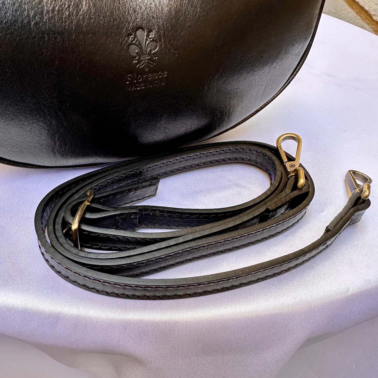 Italian Handmade Black Leather Crossbody Bag – Elegant Women’s Shoulder Purse