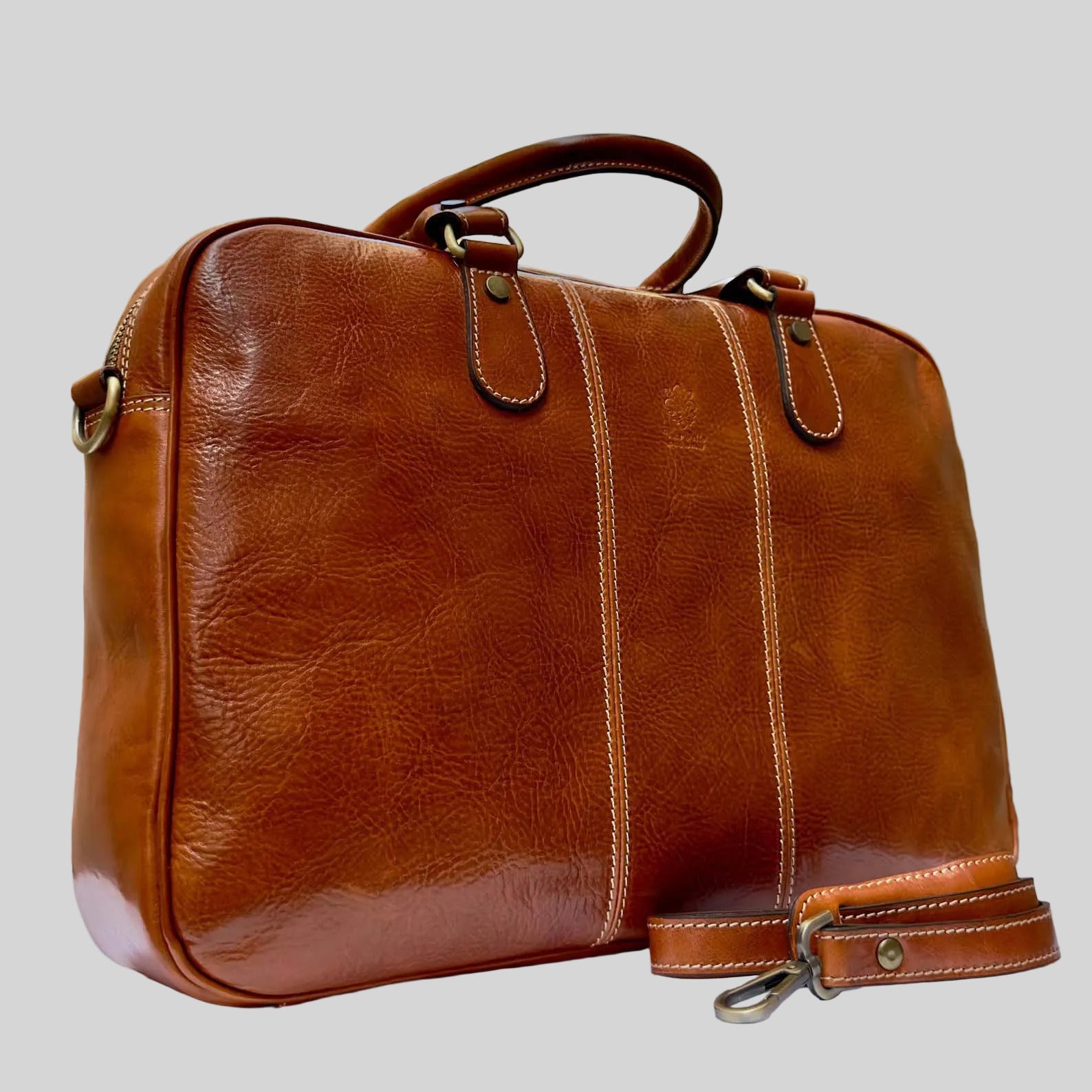 Handmade Italian Leather Briefcase: Men's Messenger Bag, Vintage Style