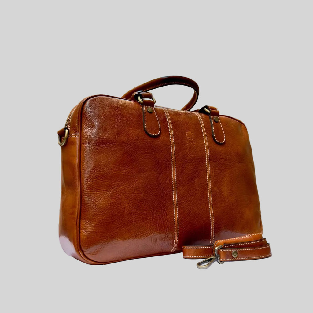 Handmade Italian Leather Briefcase: Men's Messenger Bag, Vintage Style