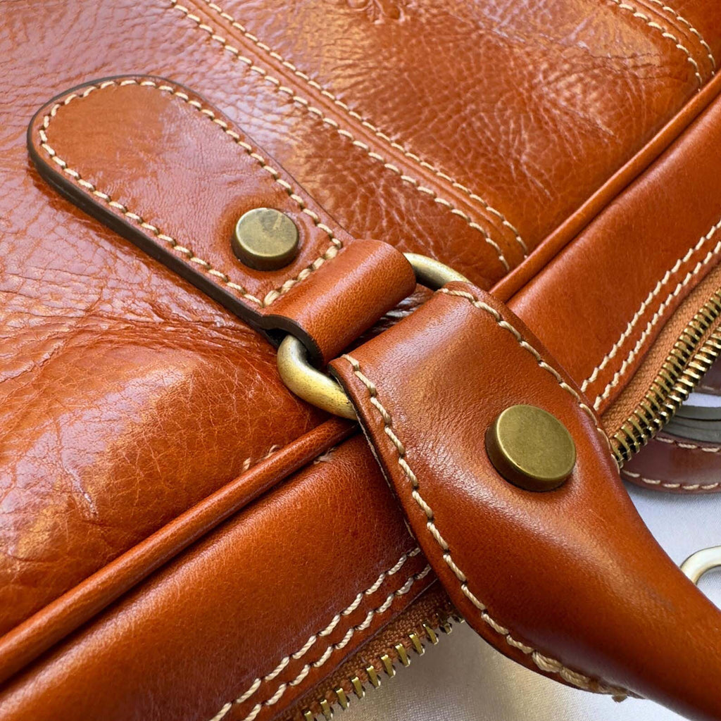 Handmade Italian Leather Briefcase: Men's Messenger Bag, Vintage Style