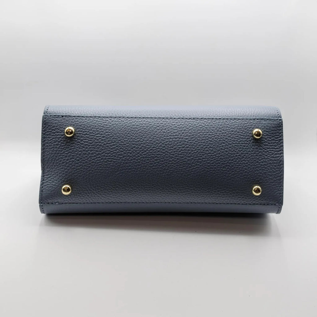 Italian Handmade Leather Bag For Women | Elegant Leather Tote Bag From Florence, Blue Bag, Made in Italy