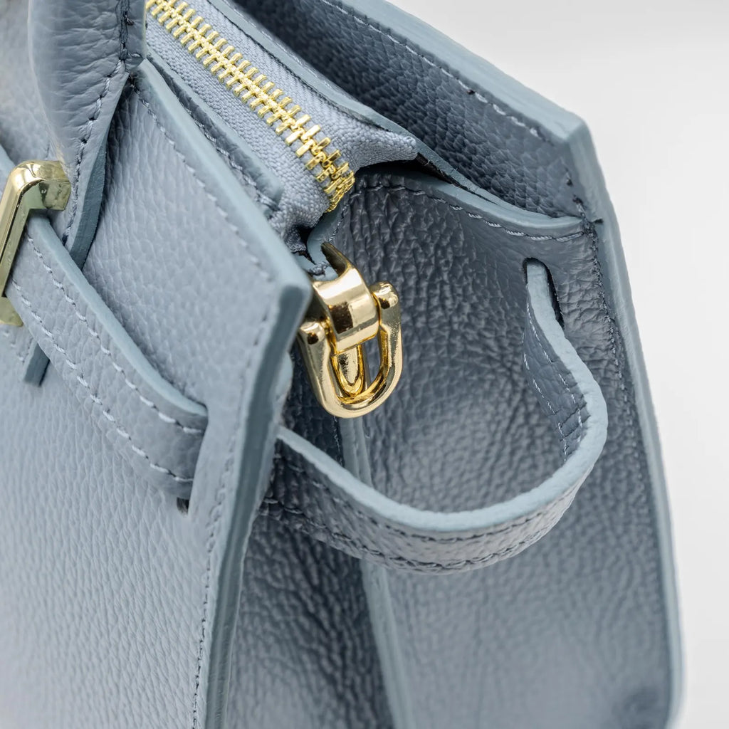 Italian Handmade Leather Bag For Women | Elegant Leather Tote Bag From Florence, Blue Bag, Made in Italy