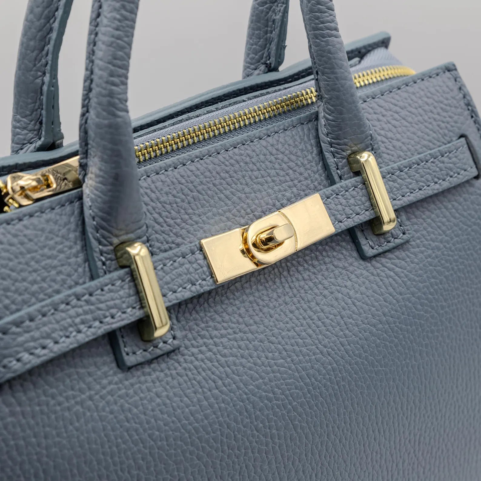 Italian Handmade Leather Bag For Women | Elegant Leather Tote Bag From Florence, Blue Bag, Made in Italy