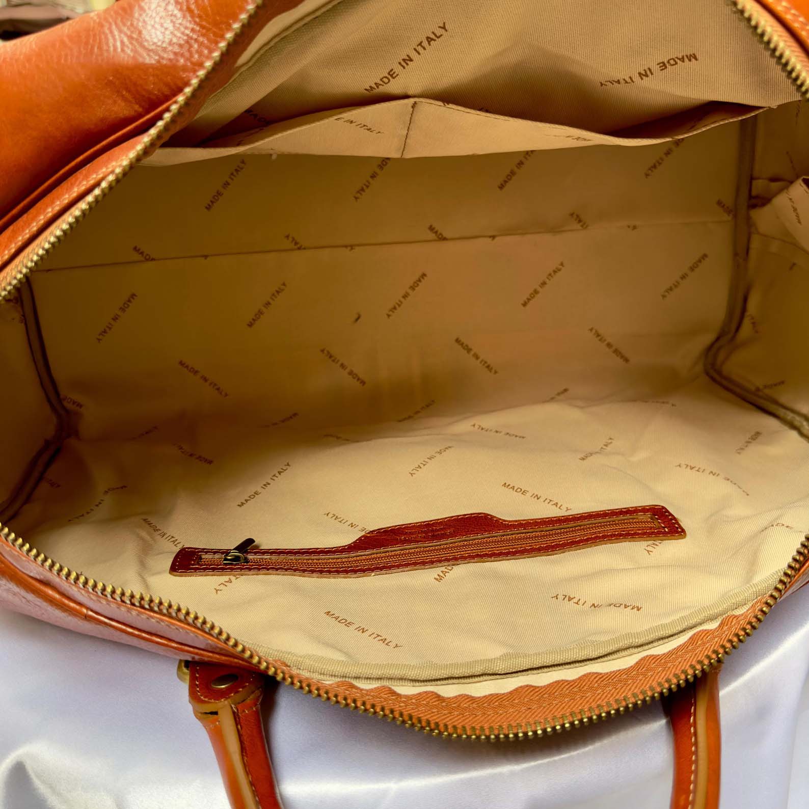 Italian Leather Duffle Bag: Handmade Travel Bag, Florence Italy