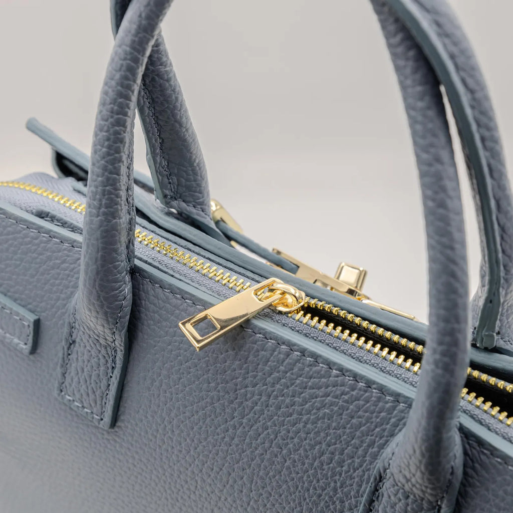 Italian Handmade Leather Bag For Women | Elegant Leather Tote Bag From Florence, Blue Bag, Made in Italy