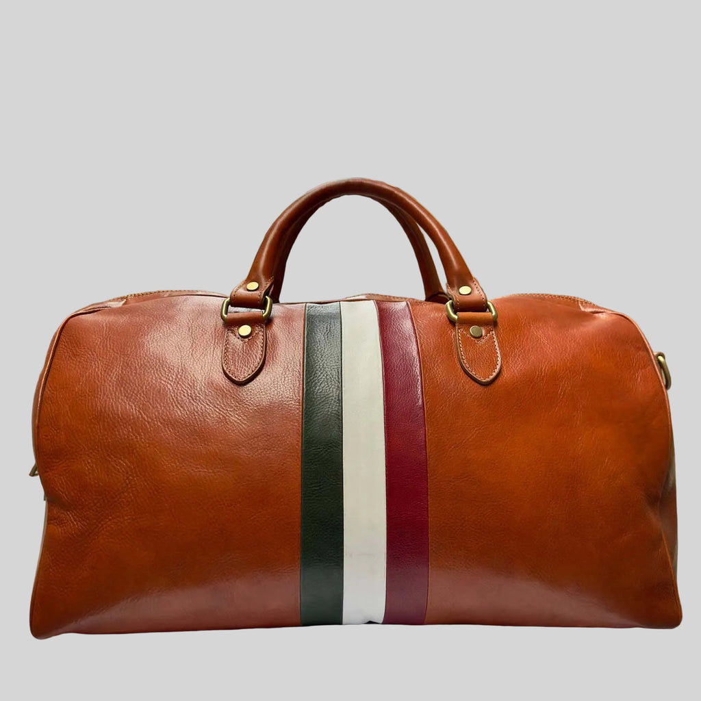 Italian Leather Duffle Bag: Handmade Travel Bag, Florence Italy