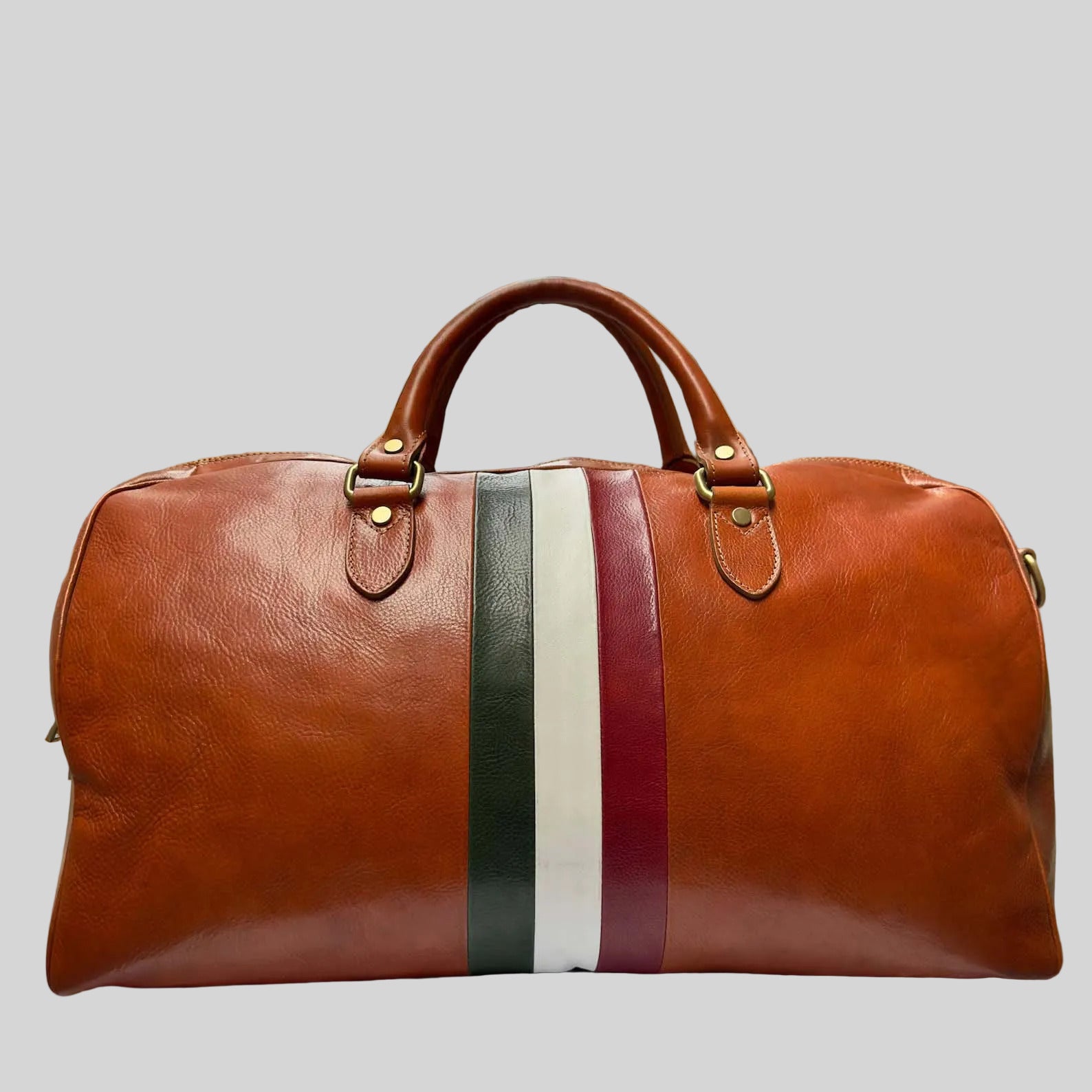 Italian Leather Duffle Bag: Handmade Travel Bag, Florence Italy