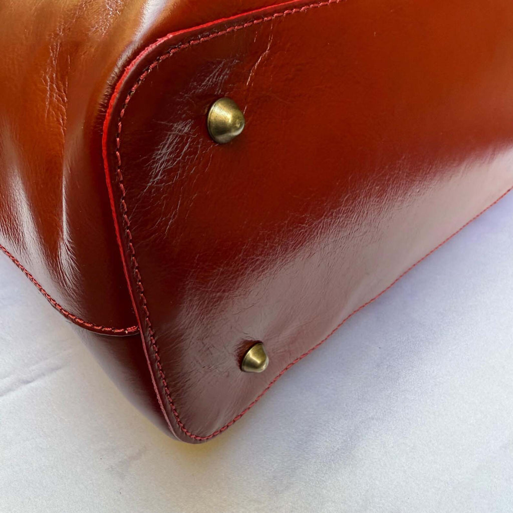 Handmade Italian Leather Tote Bag, Large Purse Made in Italy