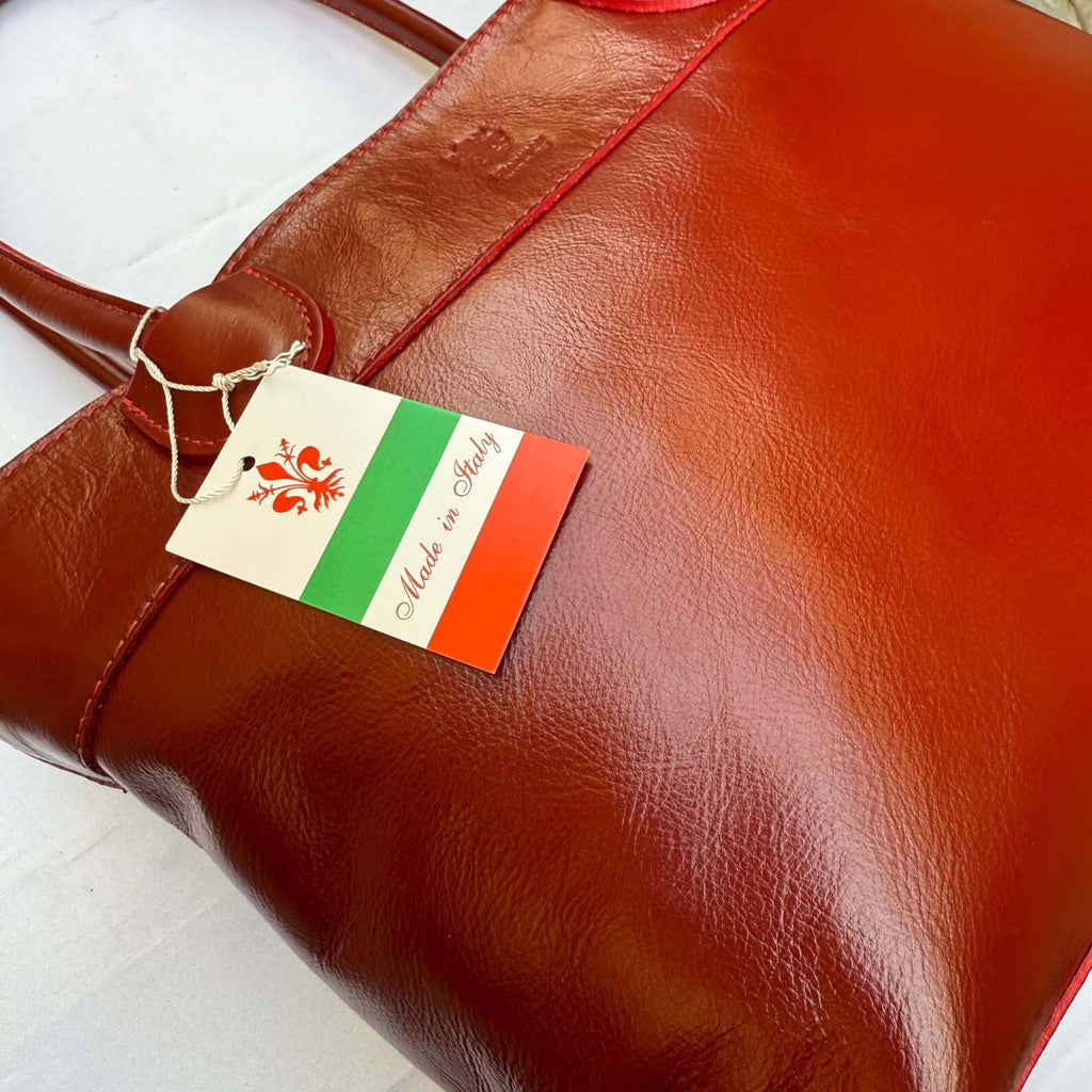 Handmade Italian Leather Tote Bag, Large Purse Made in Italy