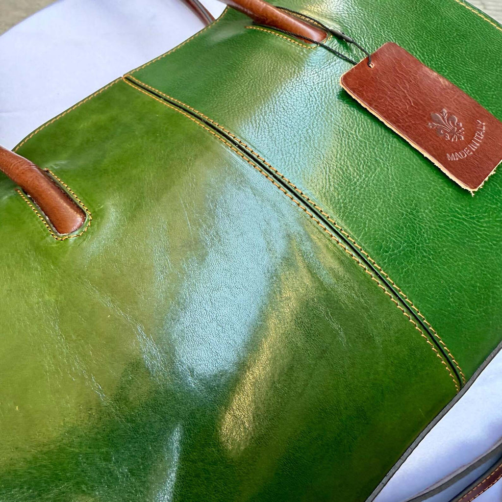 Italian Leather Tote Bag: Handmade Women's Computer Bag, Florence