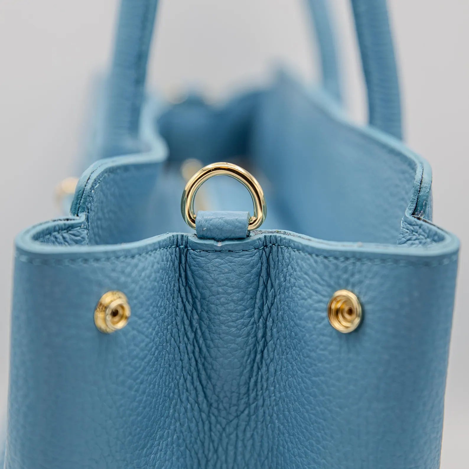 Italian Handmade Leather Bags For Woman ‖ Elegant Leather Tote From Florence, Light Blue Bag, Made in Italy