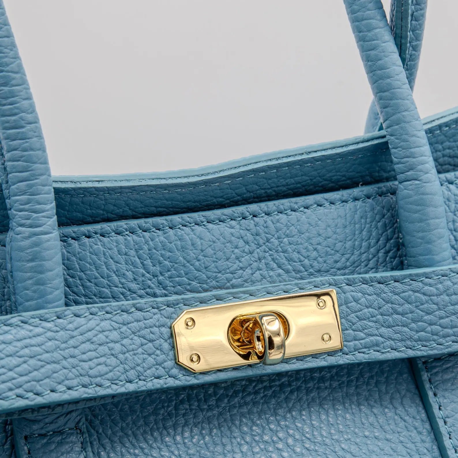 Italian Handmade Leather Bags For Woman ‖ Elegant Leather Tote From Florence, Light Blue Bag, Made in Italy