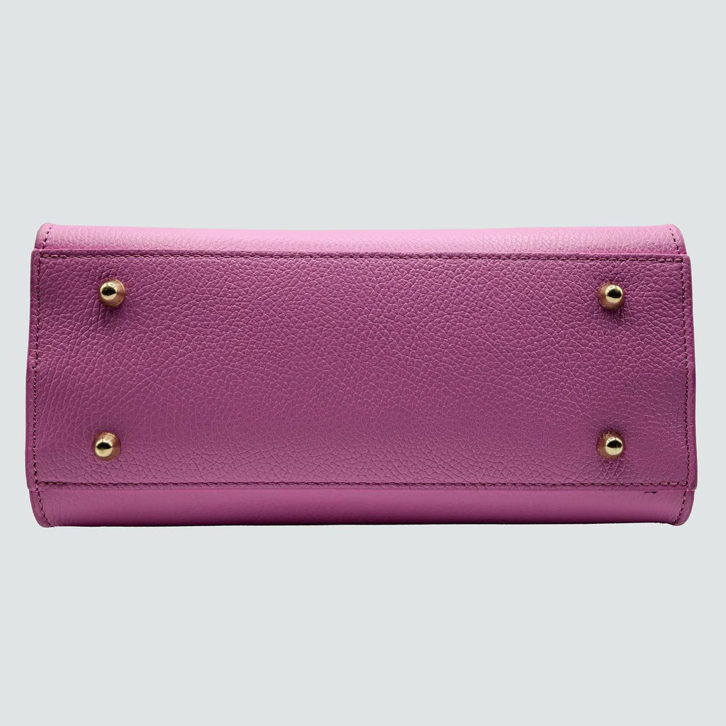 Italian Handmade Leather Bags for Women | Elegant Pink Leather Tote from Florence | Everyday Purse, Made in Italy