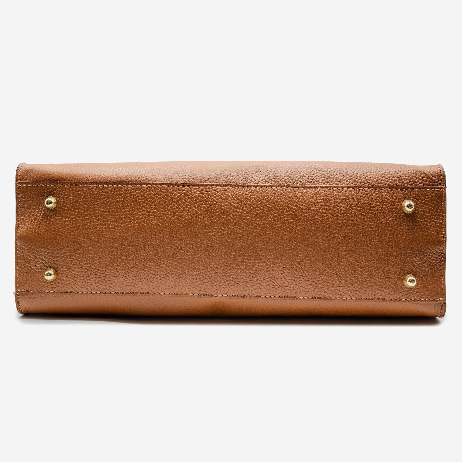 Italian Handmade Leather Tote Bag | Brown Pebbled Leather Handbag for Women | Elegant Work Bag Made in Florence Italy | Top Handle Purse