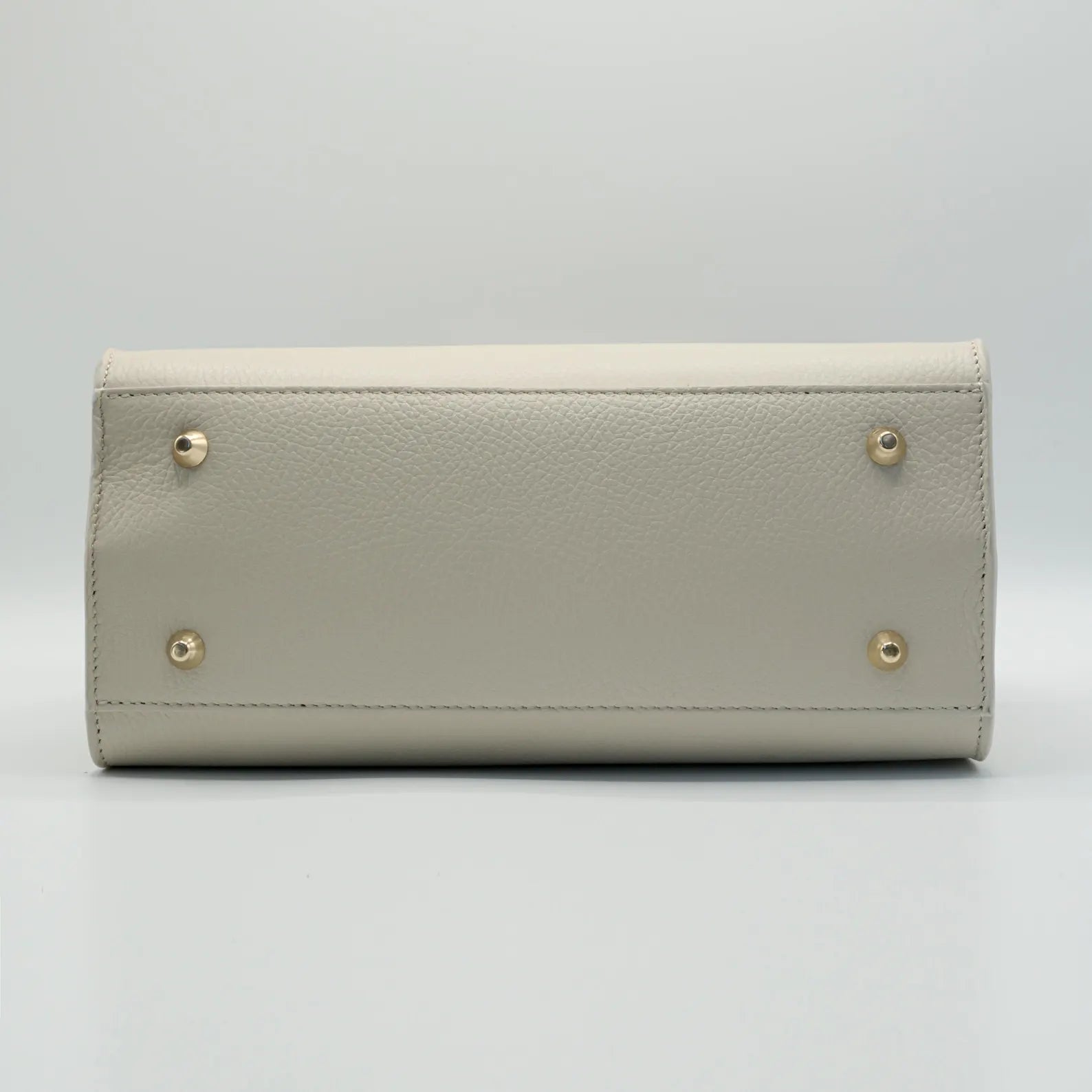 Italian Handmade Leather Bag for Women | Elegant Off-White & Brown Tote From Florence, Made in Italy | Luxury Top Handle Purse