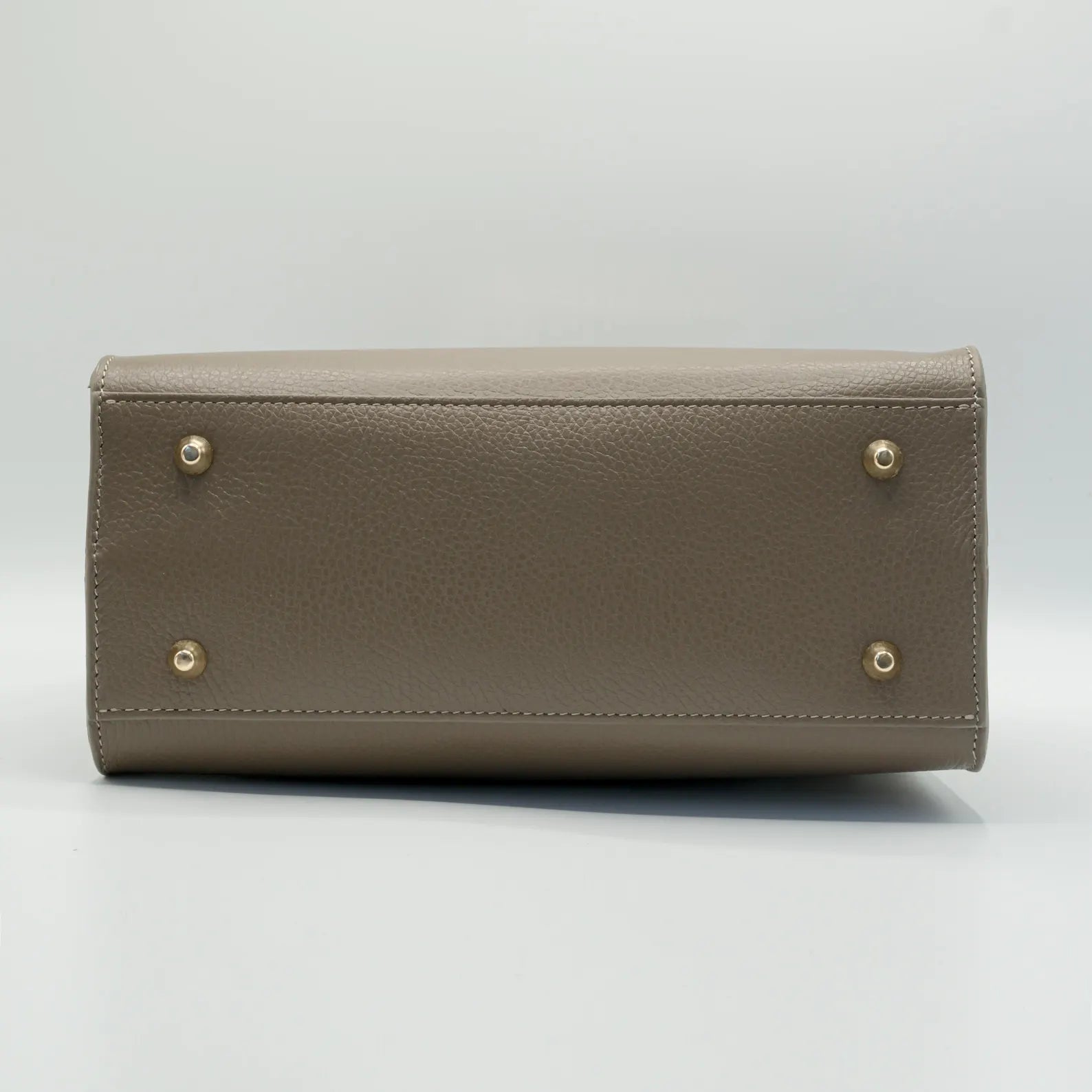 Italian Handmade Leather Bag for Women | Elegant Taupe Tote From Florence, Made in Italy | Luxury Top Handle Purse