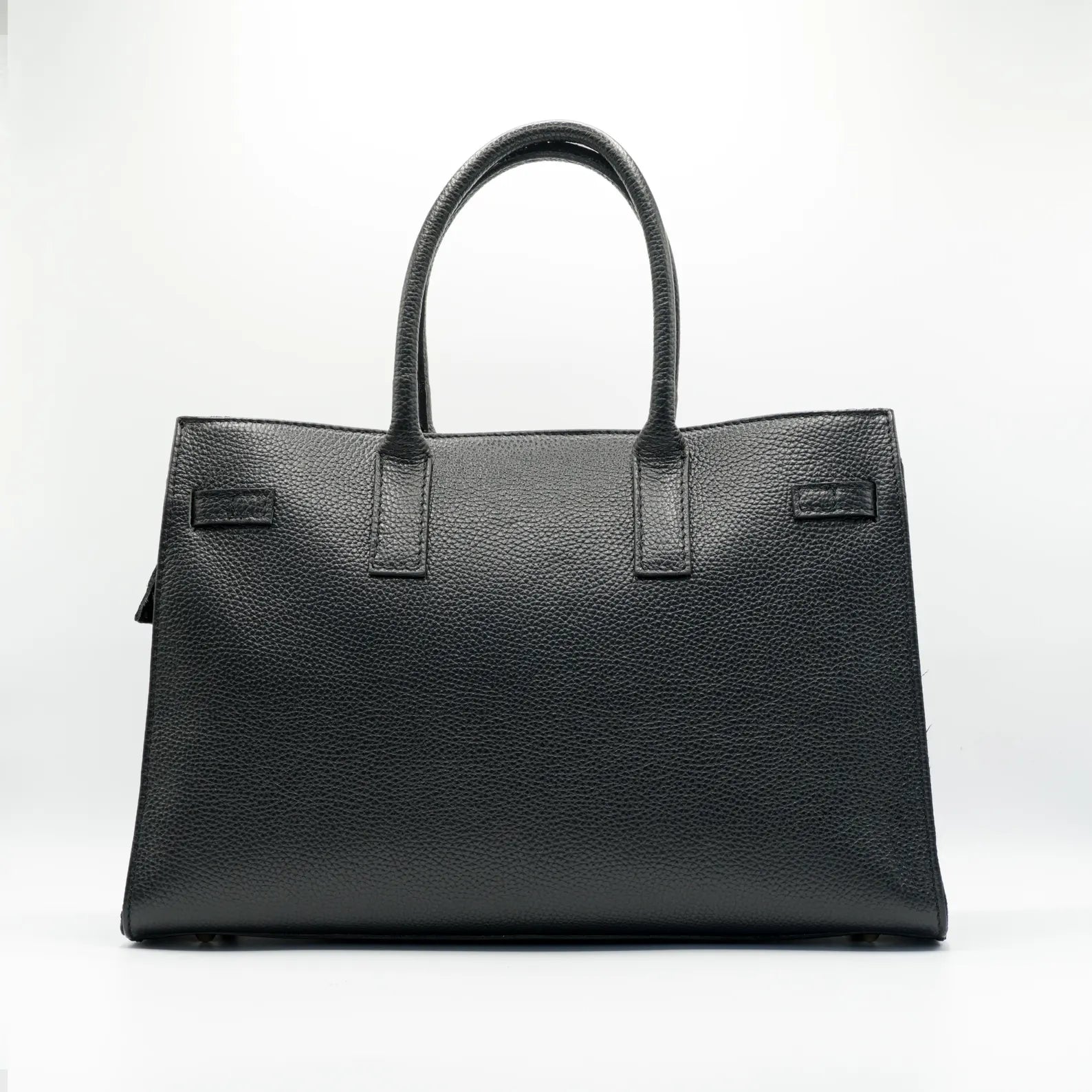 Italian Handmade Leather Bag for Women | Elegant Black Leather Tote From Florence, Made in Italy | Luxury Top Handle Purse