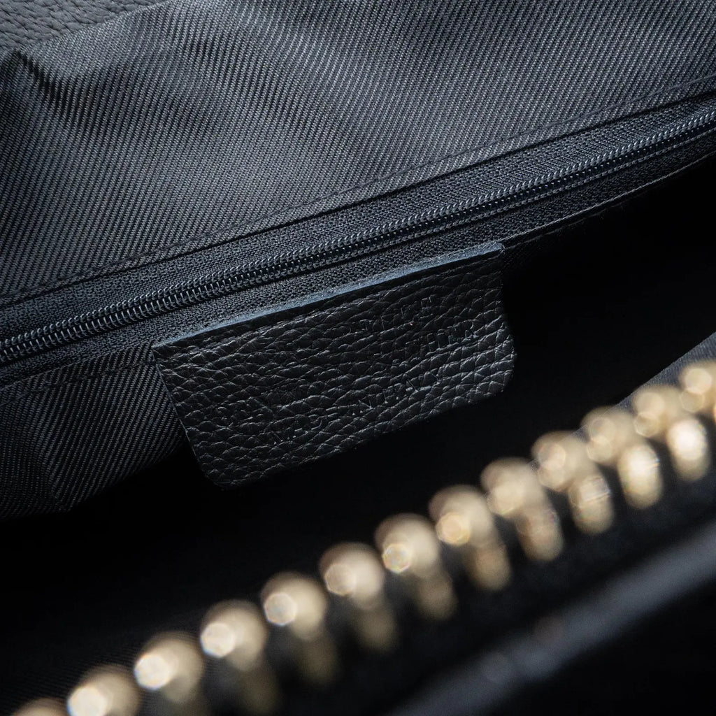 Italian Handmade Leather Bag for Women | Elegant Black Leather Tote From Florence, Made in Italy | Luxury Top Handle Purse