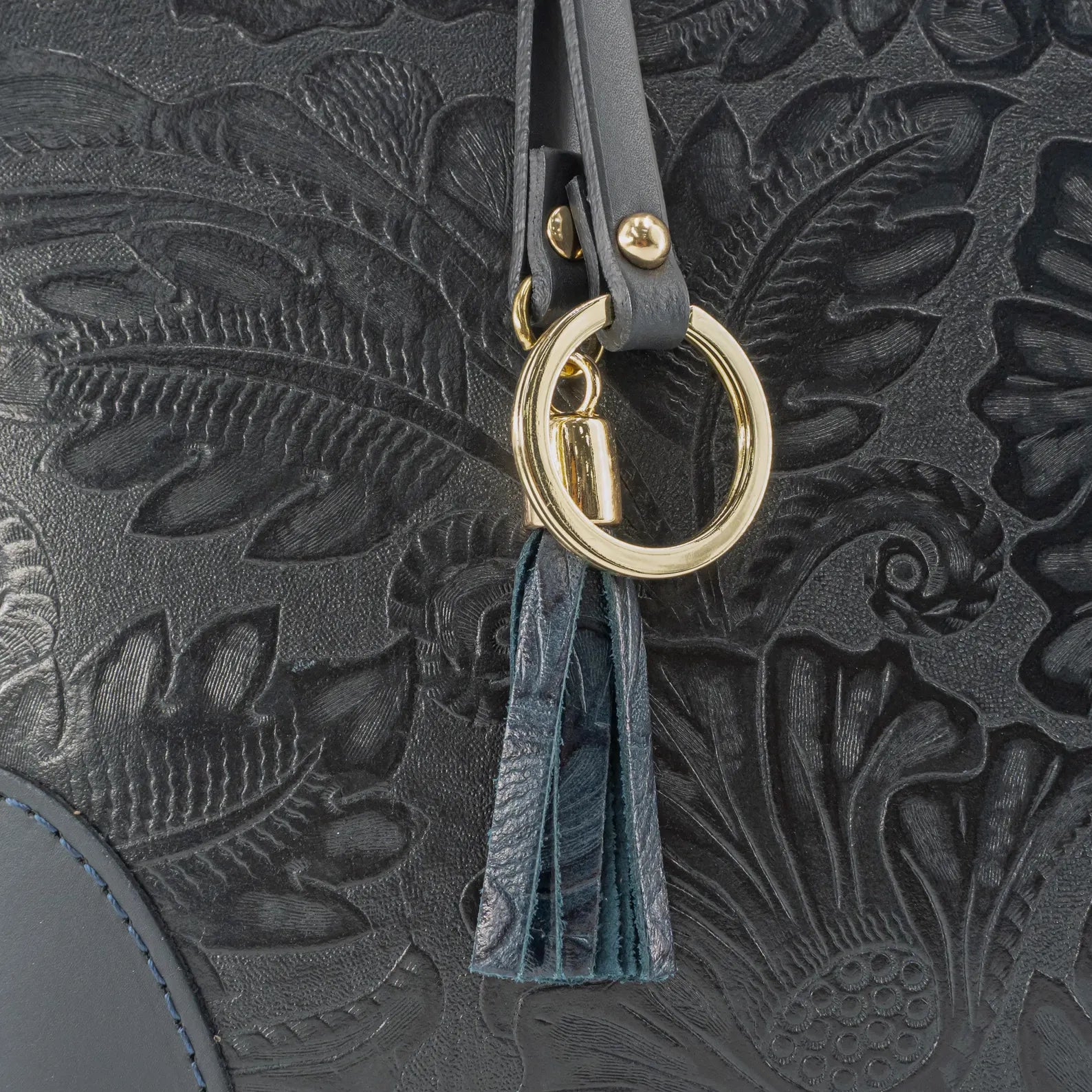 Italian Handmade Leather Bags For Woman | Elegant Embossed Leather Tote From Florence, Black Bag, Made in Italy | Top Handle Shoulder Bag